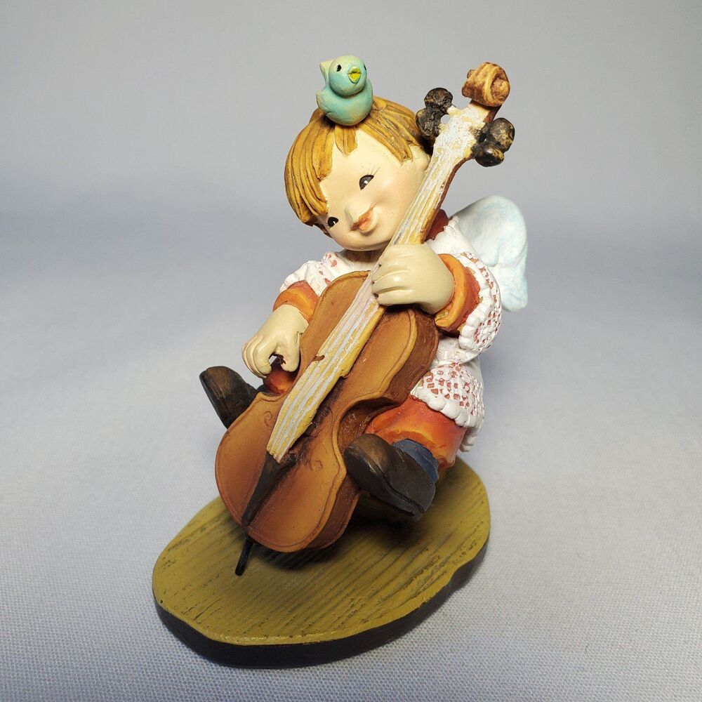 Anri Toriart Angel Playing Cello Hand Painted  Vintage Figure